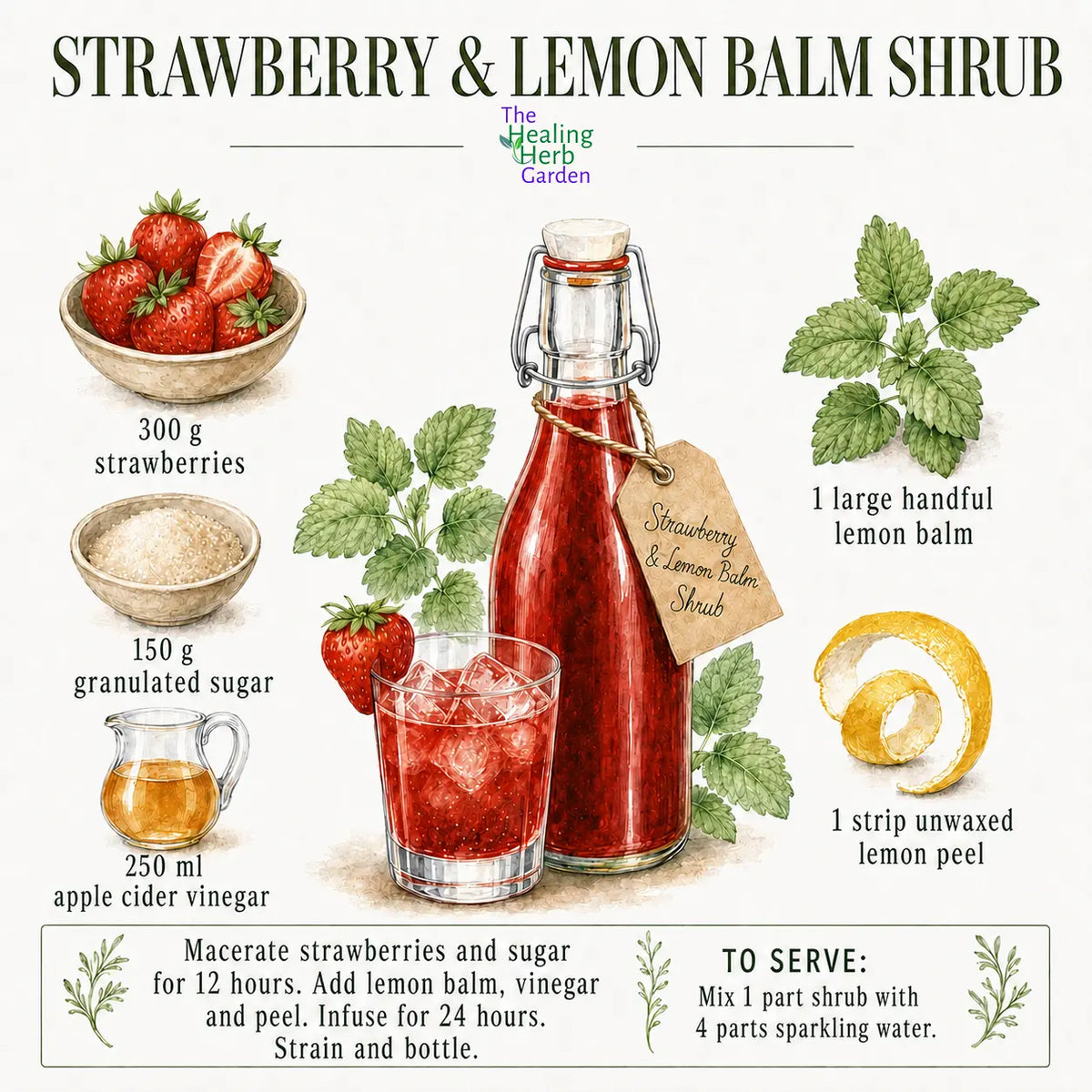 Strawberry & Lemon Balm Shrub