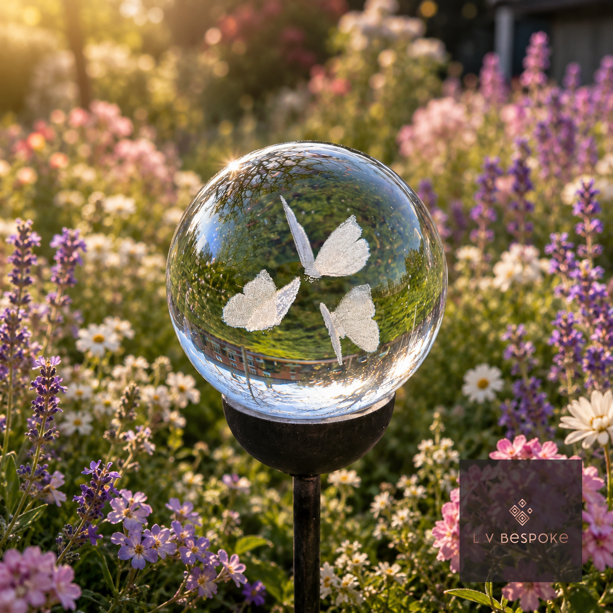 3D Crystal Orb Garden Stake