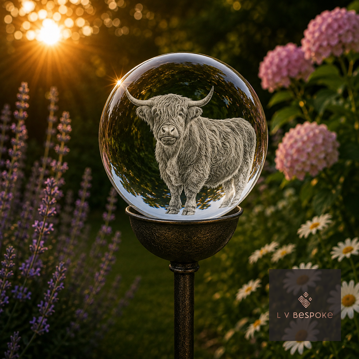 3D Crystal Orb Garden Stake