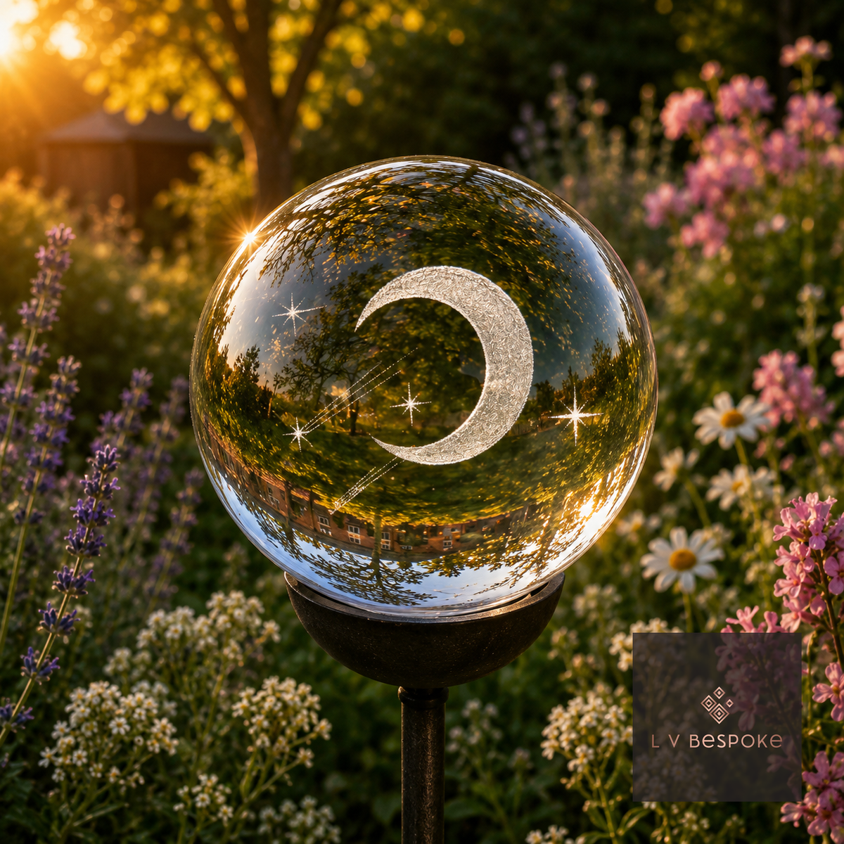 3D Crystal Orb Garden Stake