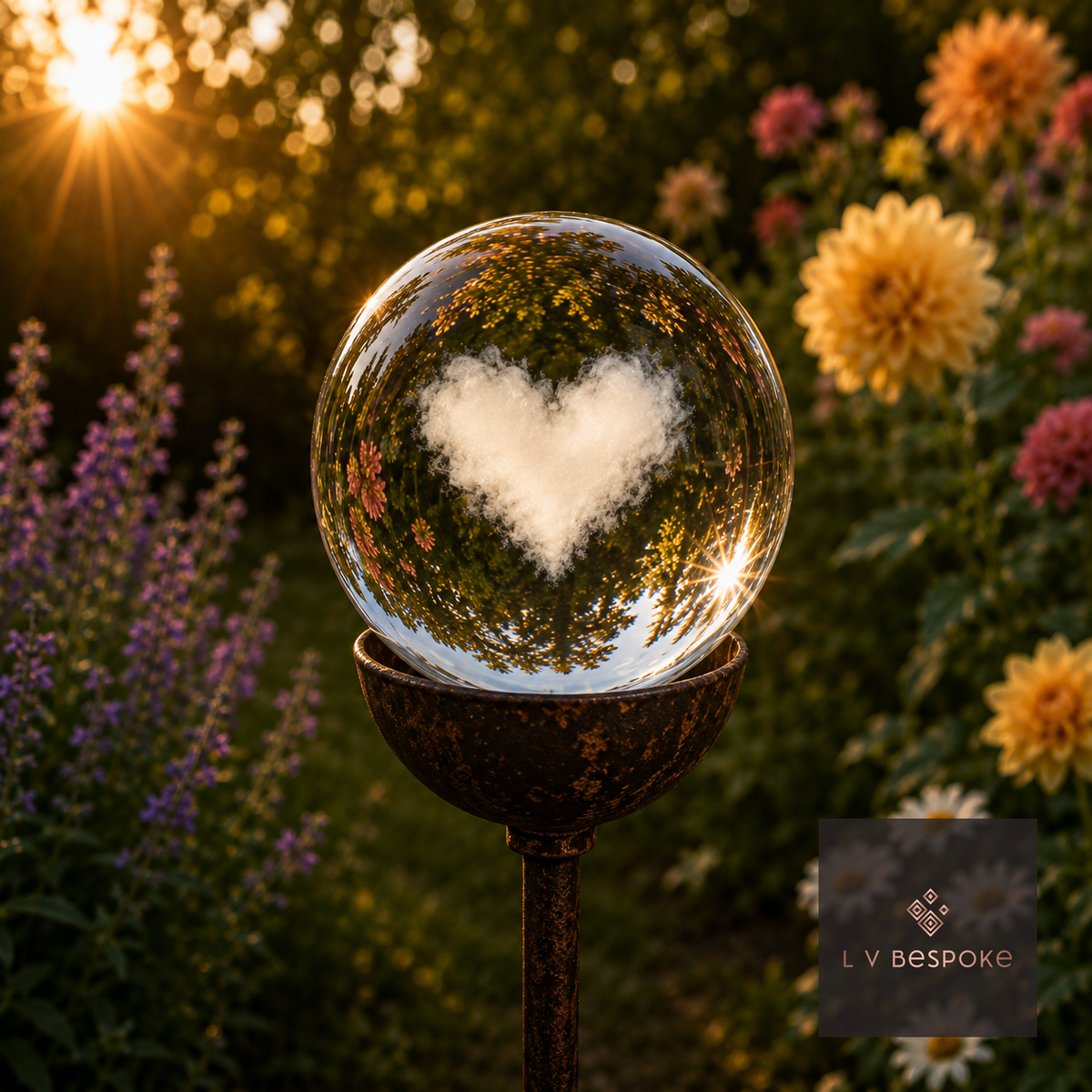 3D Crystal Orb Garden Stake