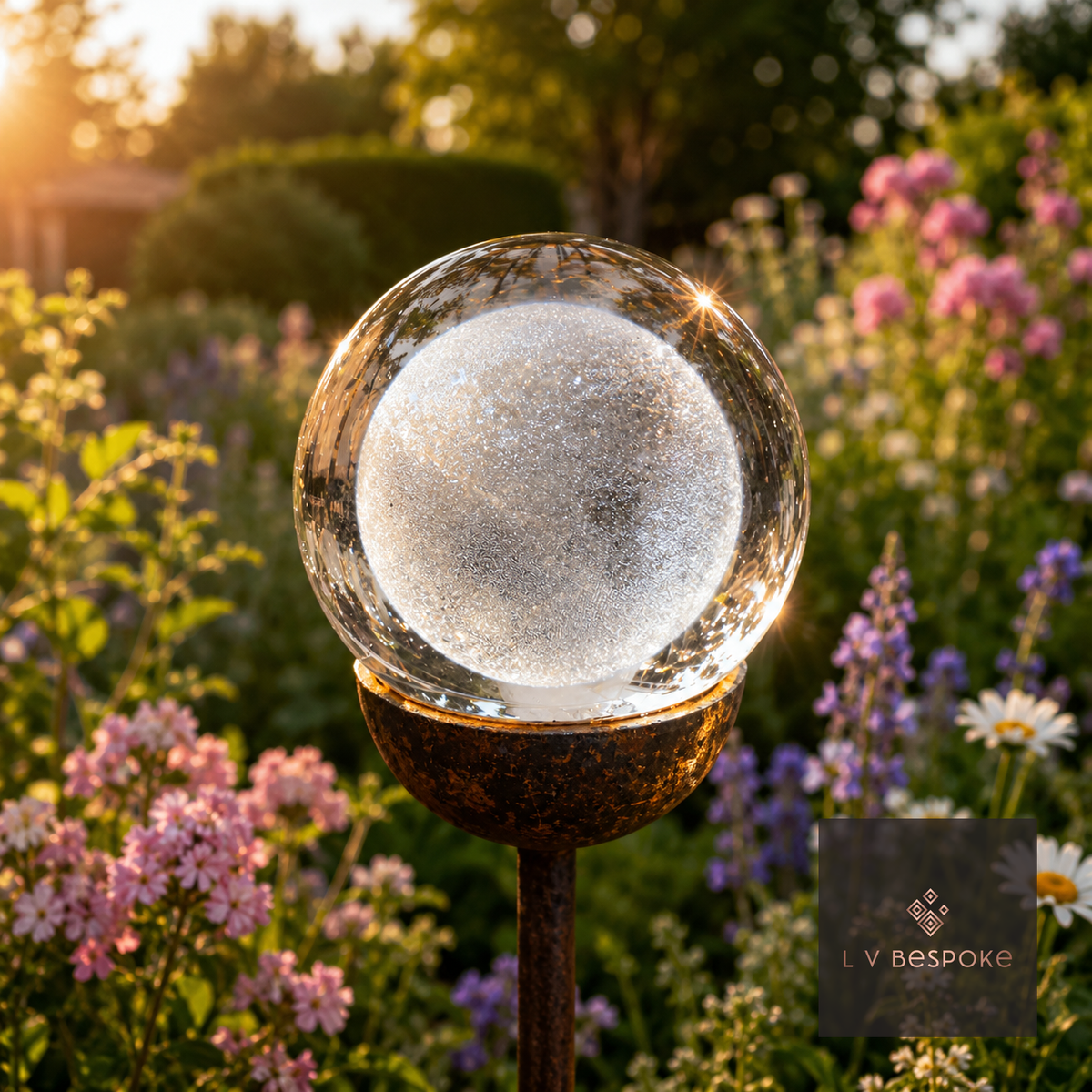 3D Crystal Orb Garden Stake