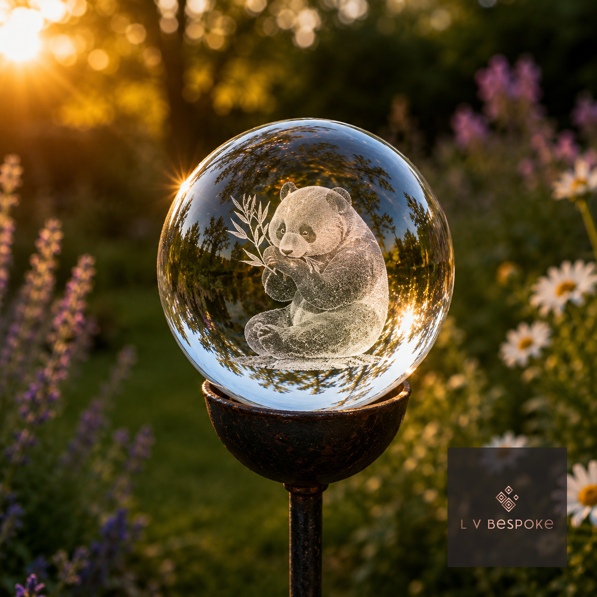 3D Crystal Orb Garden Stake