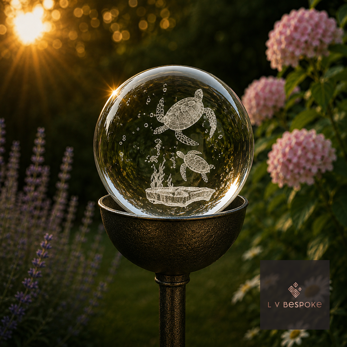 3D Crystal Orb Garden Stake