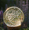 Mixed Finish Glass Orb Garden Stake