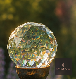 Mixed Finish Glass Orb Garden Stake