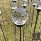 Mixed Finish Glass Orb Garden Stake
