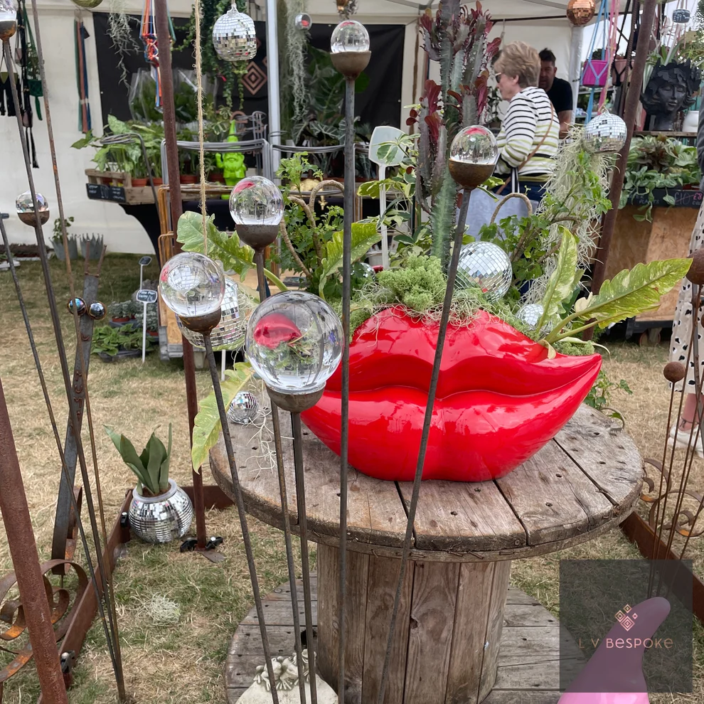Cluster of 5 Glass Orb Garden Stakes