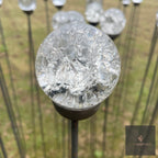 Mixed Finish Glass Orb Garden Stake