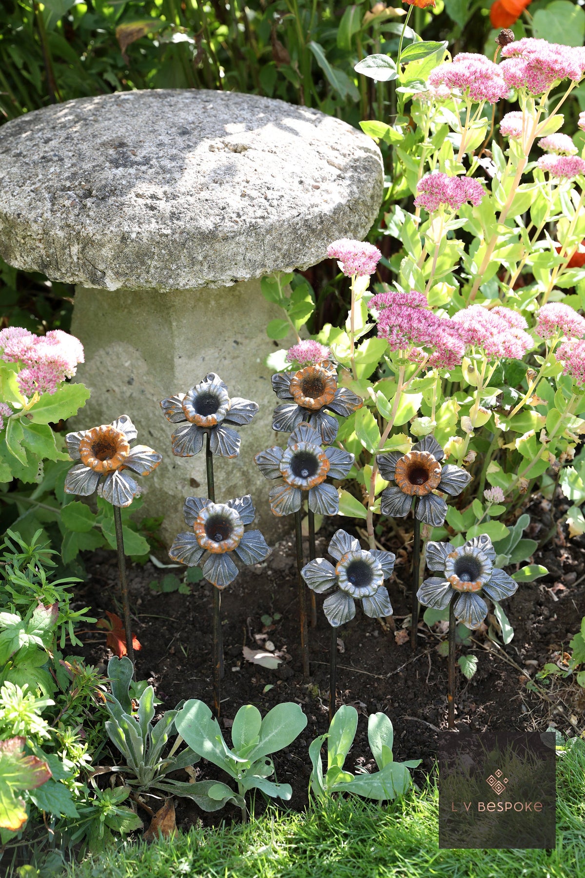 Tall Floral Garden Stake