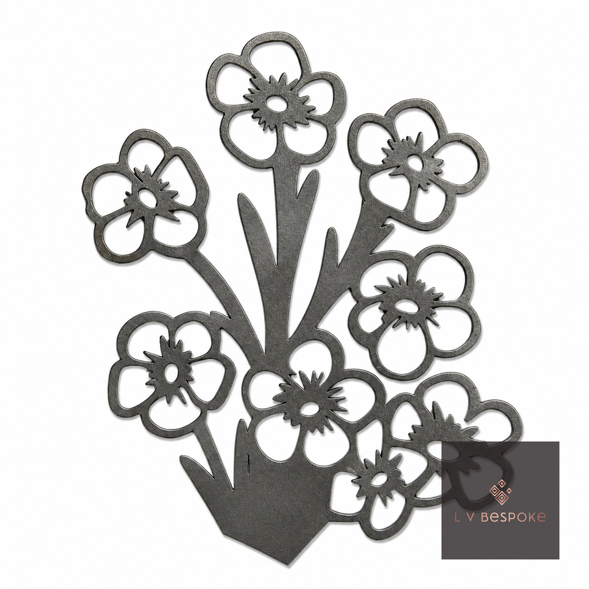 Short Floral Garden Stake