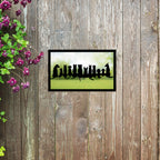 Silhouette Dogs Garden Mirror