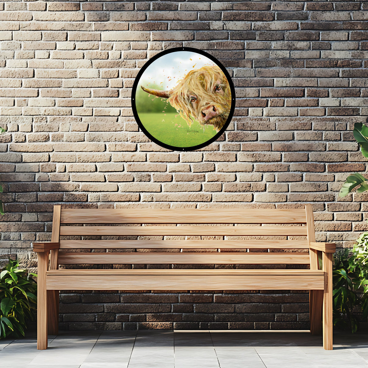 Highland Cow Garden Mirror