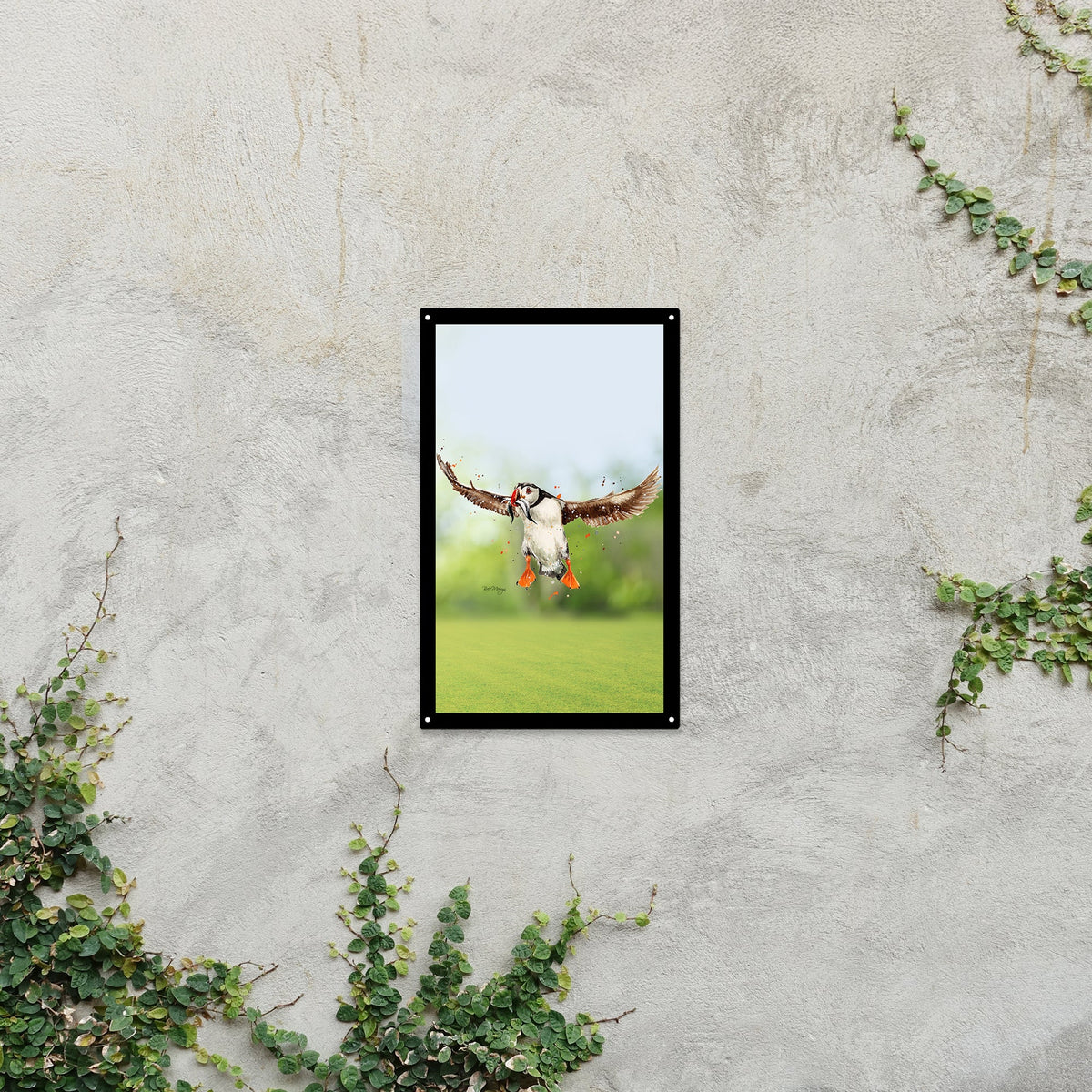 Flying Puffin Garden Mirror