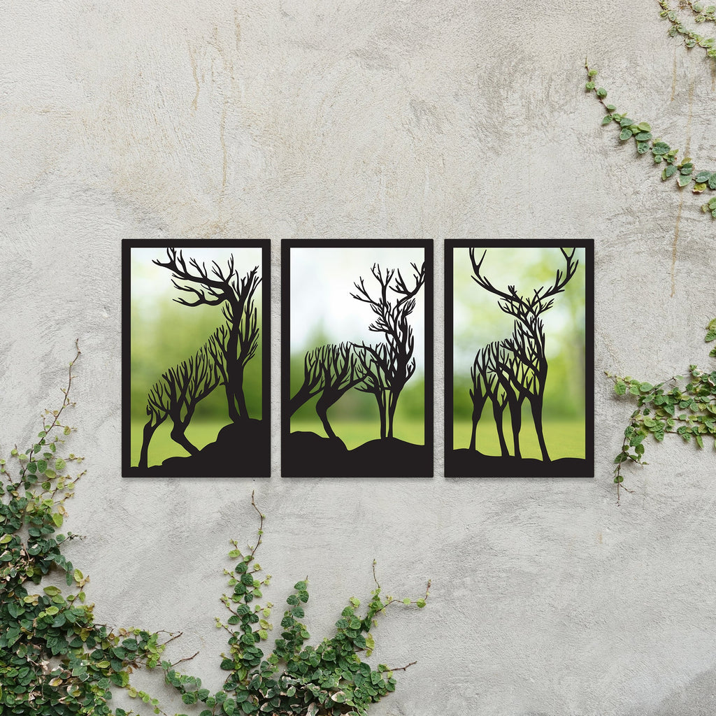 Highland Stag Mirror Panel Set