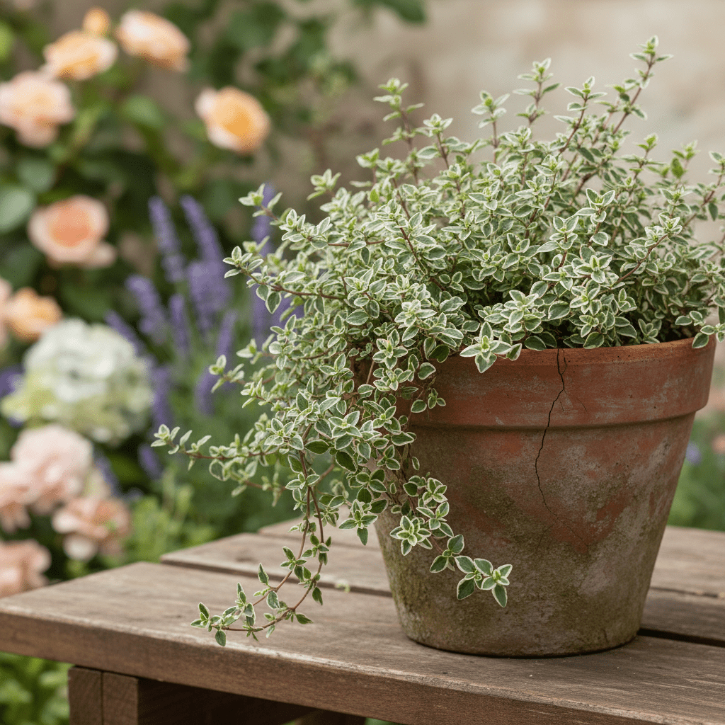 Silver Queen Thyme - Variegated Culinary Herb - The Healing Herb Garden