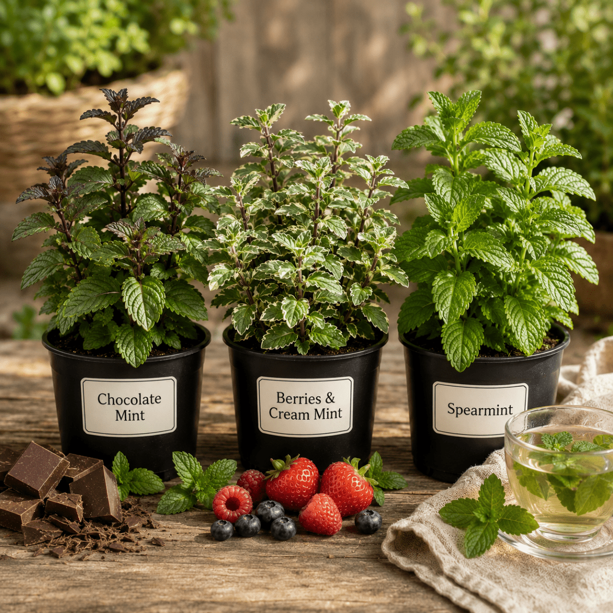 The Gourmet Mint Trio™ – Collection of 3 Unique Mint Plants - The Healing Herb Garden