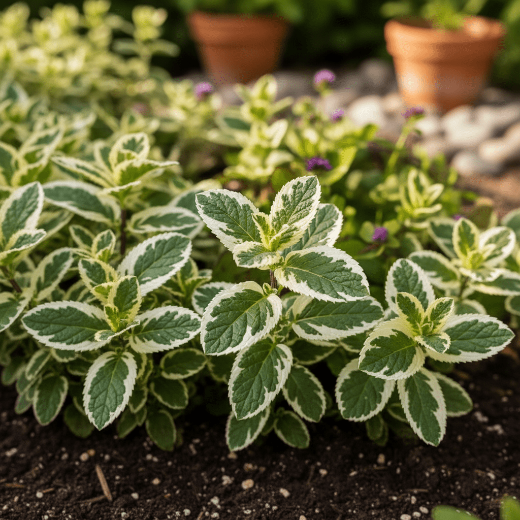 Variegated Applemint - Fragrant Mint for Tea & Garden - The Healing Herb Garden